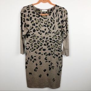 Ginger G Digital Camo Animal Print Midi Dress Size Medium Leopard